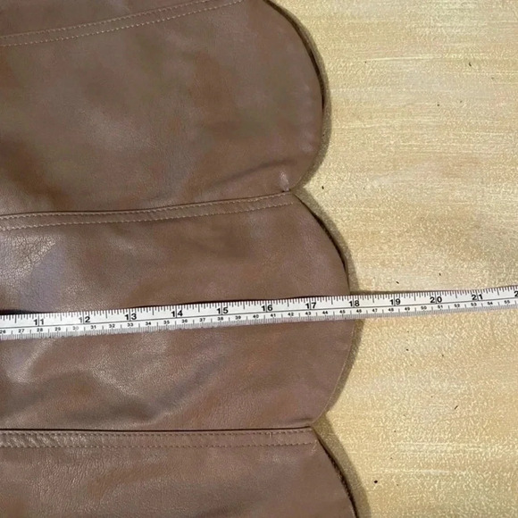 NWT’S. Hyfve Skirts | Scalloped Faux Leather Mini Skirt | Color: Cream/Tan - Picture 11 of 13